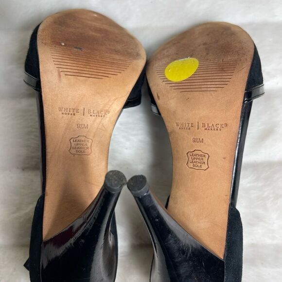 White House Black Market faux suede and patent heels open toe size 9.5 - Picture 5 of 7